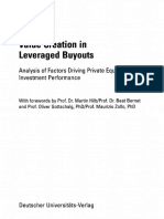 Value Creation in Leveraged Buyouts Analysis of Factors Driving Private Equity Investment Performance by Nicolaus Loos PDF