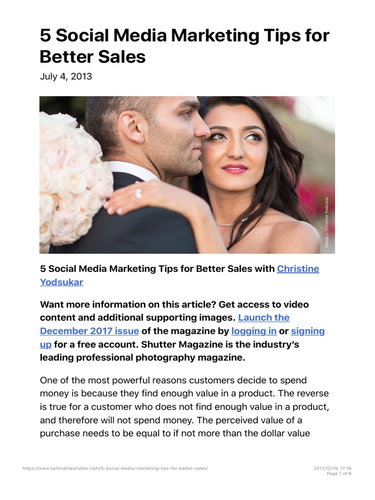 5 Social Media Marketing Tips For Better Sales | PDF | Social Media ...