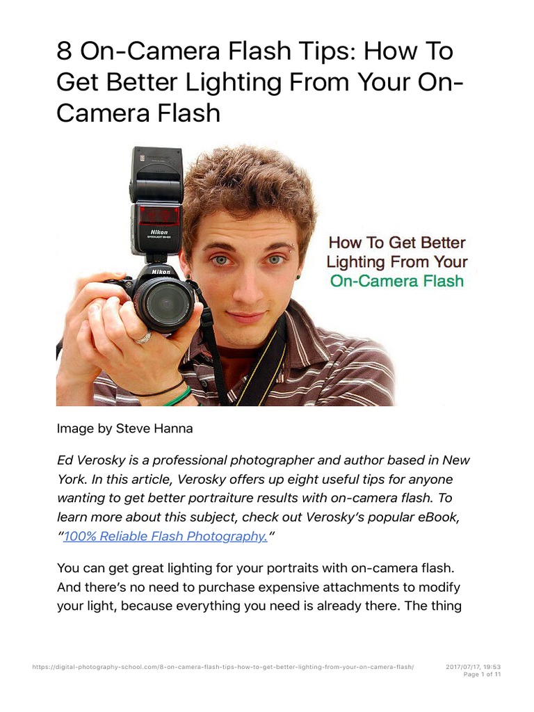 8 Tips for Better On-Camera Flash Lighting | PDF | Flash (Photography ...