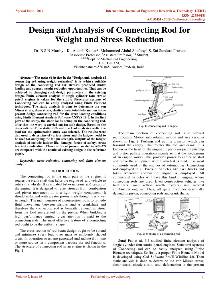 Connecting Rod Design for Stress Reduction | PDF | Stress (Mechanics ...