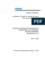 Estudio tarifario EPS SEDACAJ S.A. 2019-2024