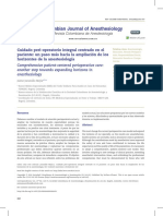 Cuidado Peri-Operatorio Integral Centrado en El Paciente: Un Paso Más Hacia La Ampliación de Los Horizontes de La Anestesiología