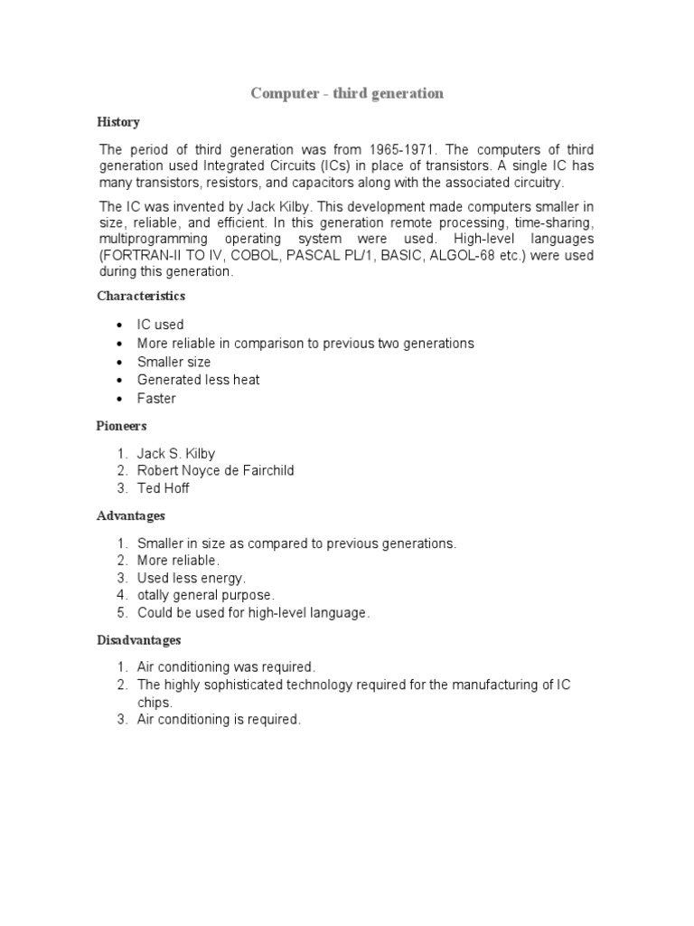Third Gen Computers: IC Revolution | PDF