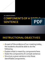 Components of A Simple Sentence