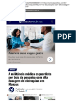 A Militância Médica Esquerdista Por Trás Da Pesquisa Com Alta Dosagem de Cloroquina em Manaus - Conexão Política