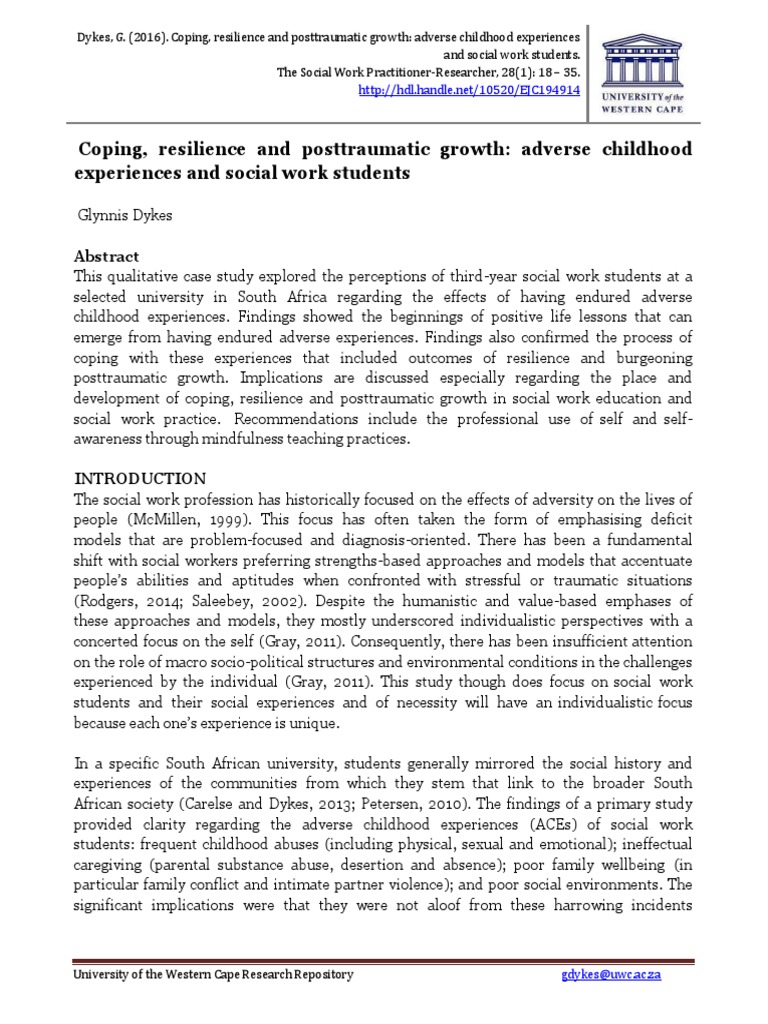 Resilience in Social Work Students' ACEs | PDF | Psychological ...