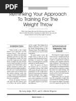 Redefining Your Approach To Training For The Weight Throw by Larry Judge