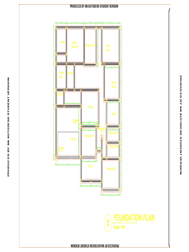 2 Foundation Plan: Studio Master Bedroom Living Room Bedroom#3 | PDF ...