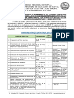 Cronograma para El Proceso de Nombramiento Del Personal Contratado Por Servicios Personales Bajo El Régimen Del Decreto Legislativo 276