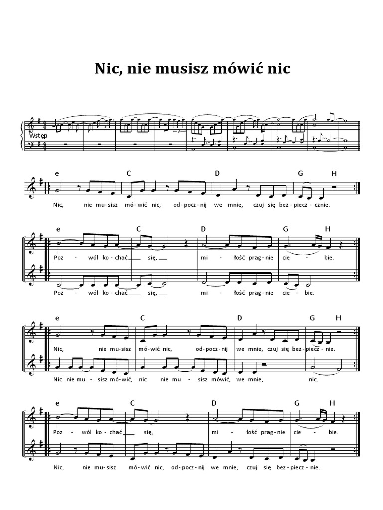 Nic Nie Musisz Mówić Nic Nuty