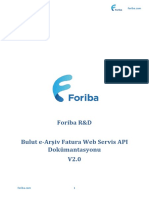 Foriba Bulut E-Arşiv Fatura WS API v2.0 PDF