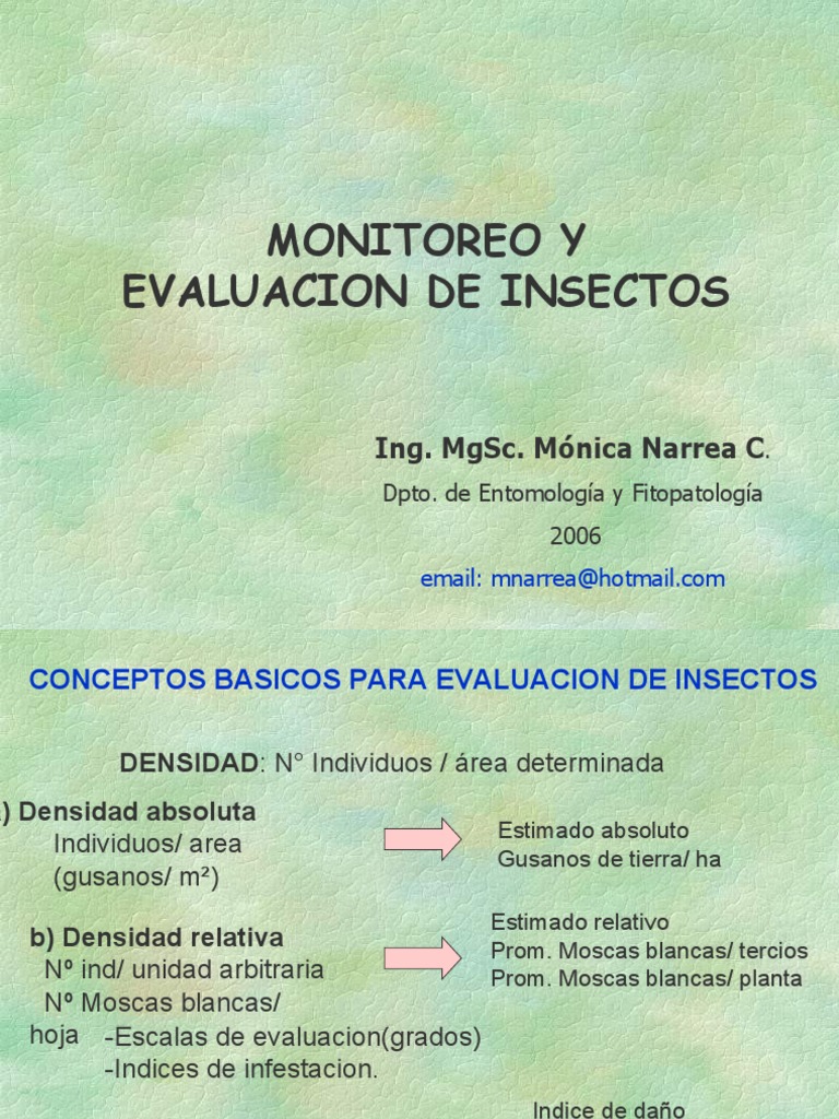 Monitoreo y Evaluación de Plagas Insectiles | PDF | Muestreo ...