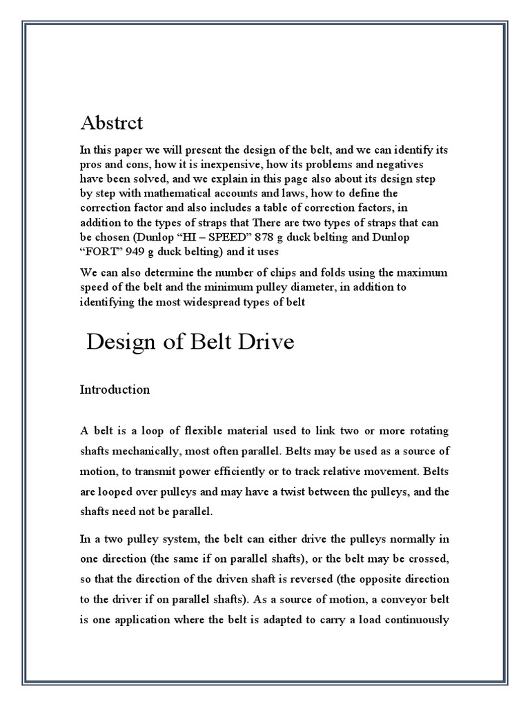 Design of Belt Drive | Download Free PDF | Belt (Mechanical) | Machines