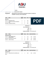 Transcript: Matric No: Student Name: Programme