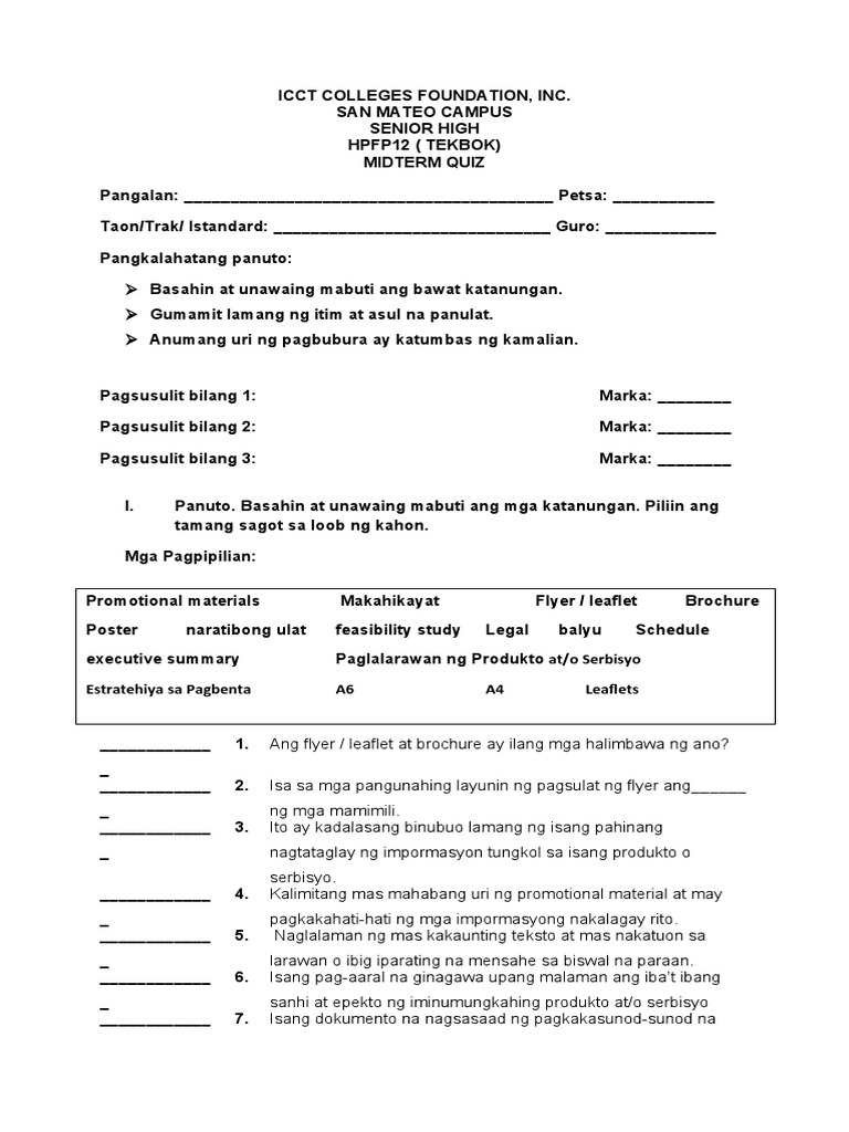 Midterm Q1 and 3 | PDF