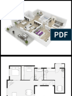 planos 3D casa unifamiliar