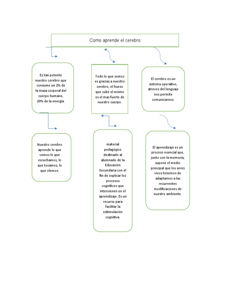 Mapa Conceptual Como Aprende Nuestro Cerebro | PDF