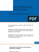 Semana 9 Teoria de Las Restricciones: Dr. Víctor Hugo Ramírez Ordinola