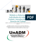 Módulo 10 Relaciones Individuales de Trabajo Unidad 1 Introducción Al Derecho Del Trabajo