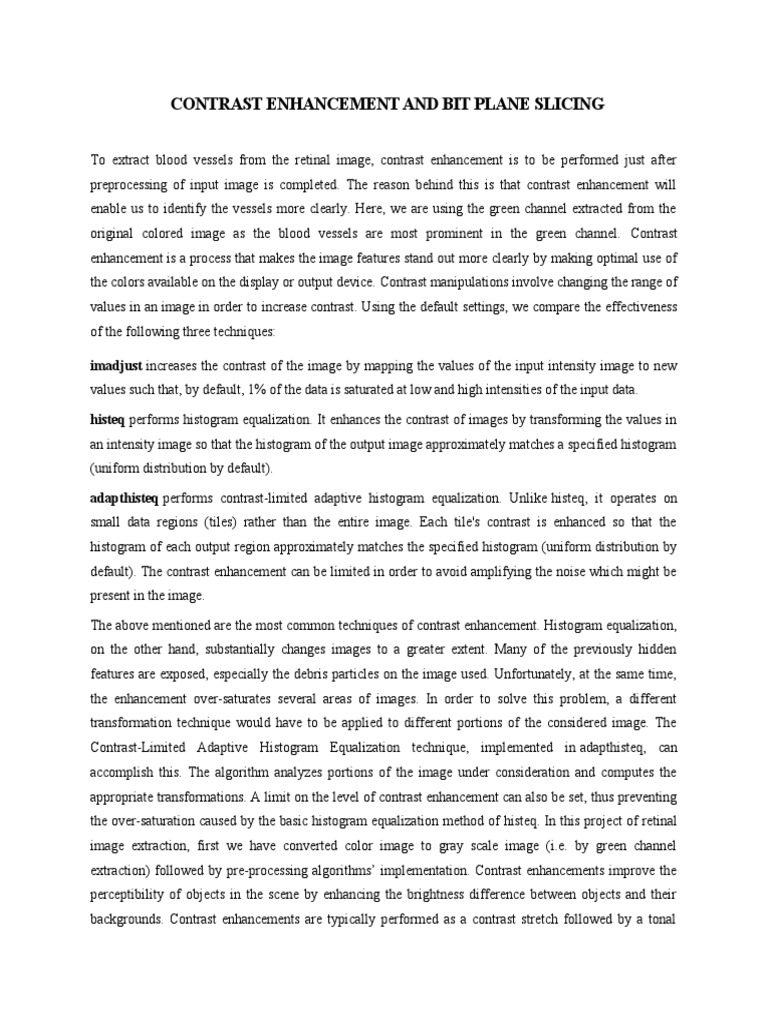 Contrast Enhancement and Bit Plane Slicing | PDF | Image Segmentation | Bit