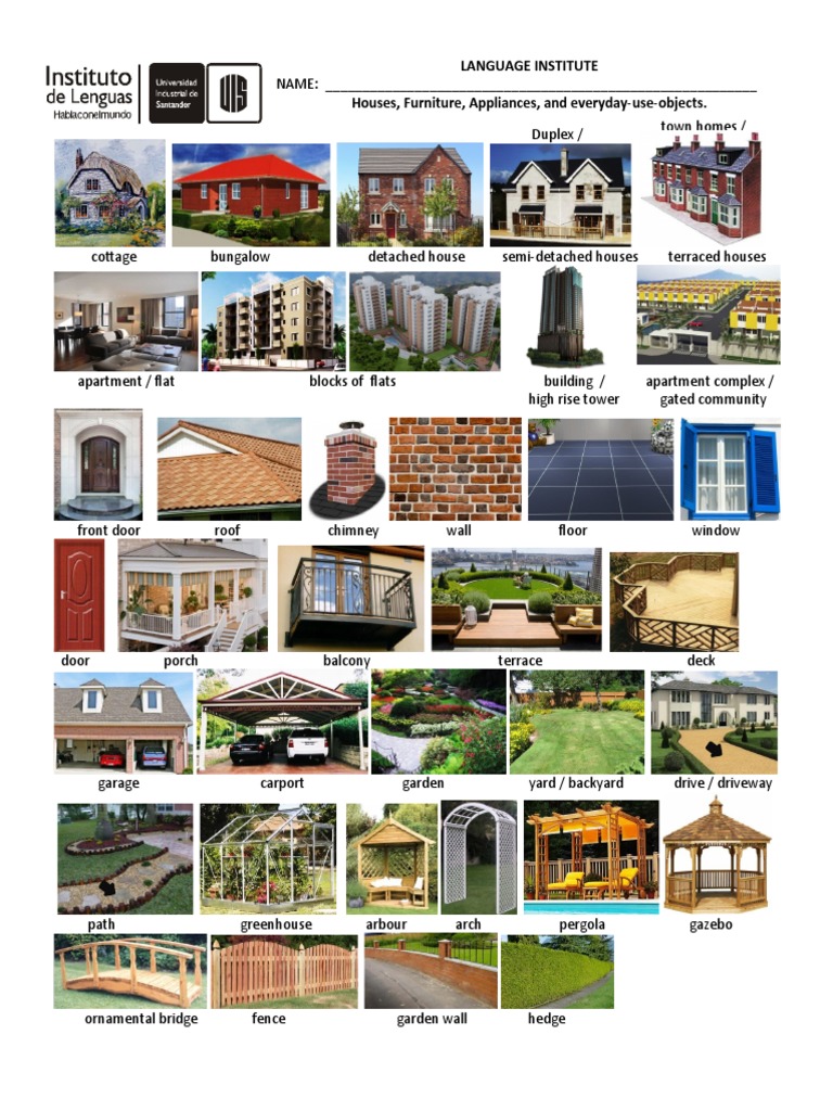 House Vocabulary para PDF | PDF | Bed | Bookcase