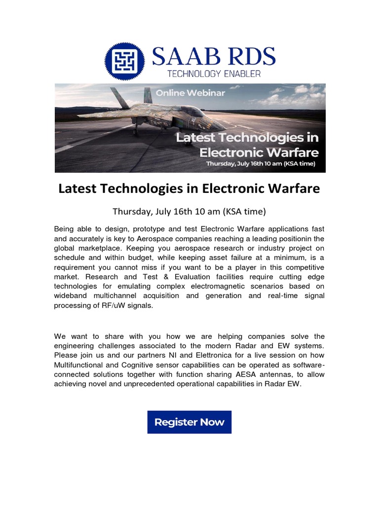 Latest Technologies in Electronic Warfare PDF Electronic Warfare
