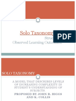 Solo Taxonomy: Structure of Observed Learning Outcomes