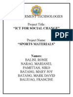 Empowerment Technologies Project Title:: "Ict For Social Change"