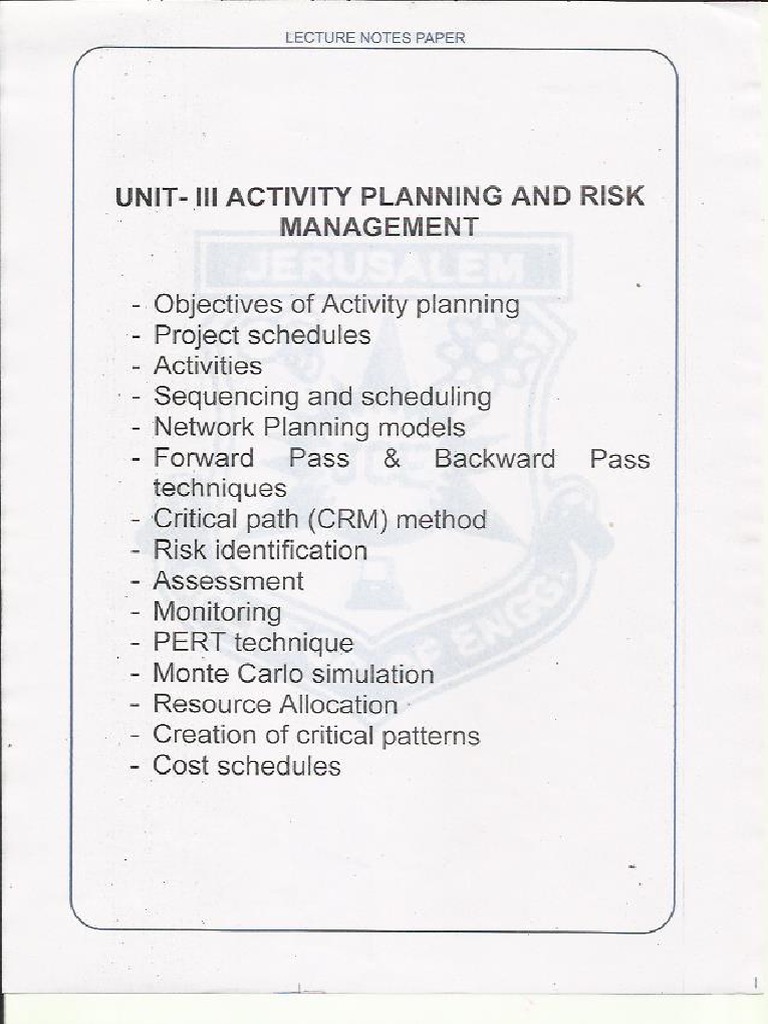 SPM Unit 3 Notes PDF | PDF