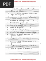 CBSE Class 5 Mathematics Worksheet - Area and Perimeter PDF