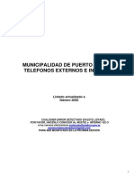 Listado de Teléfonos Municipales Actualizado FEBRERO 2020