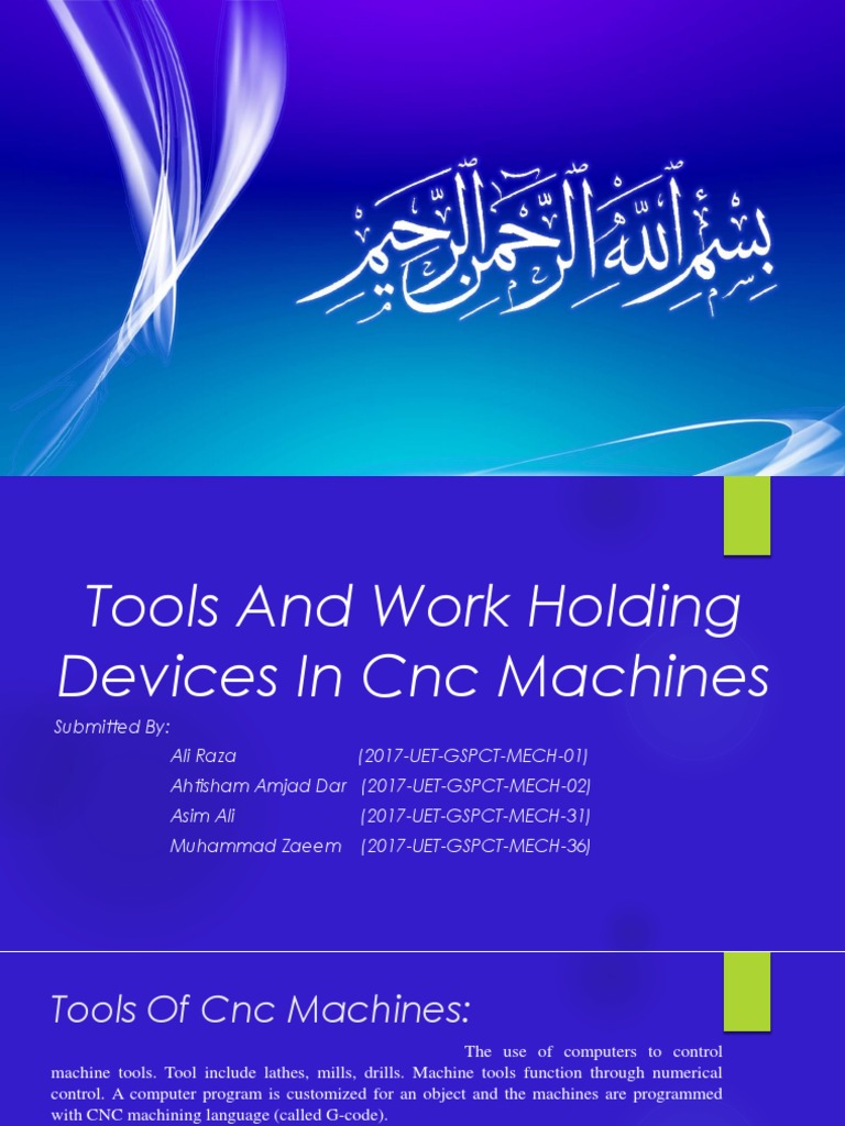 Tools & Work Holding Devices in CNC Machines PDF Drilling