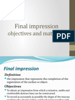 Final Impression: Objectives and Materials