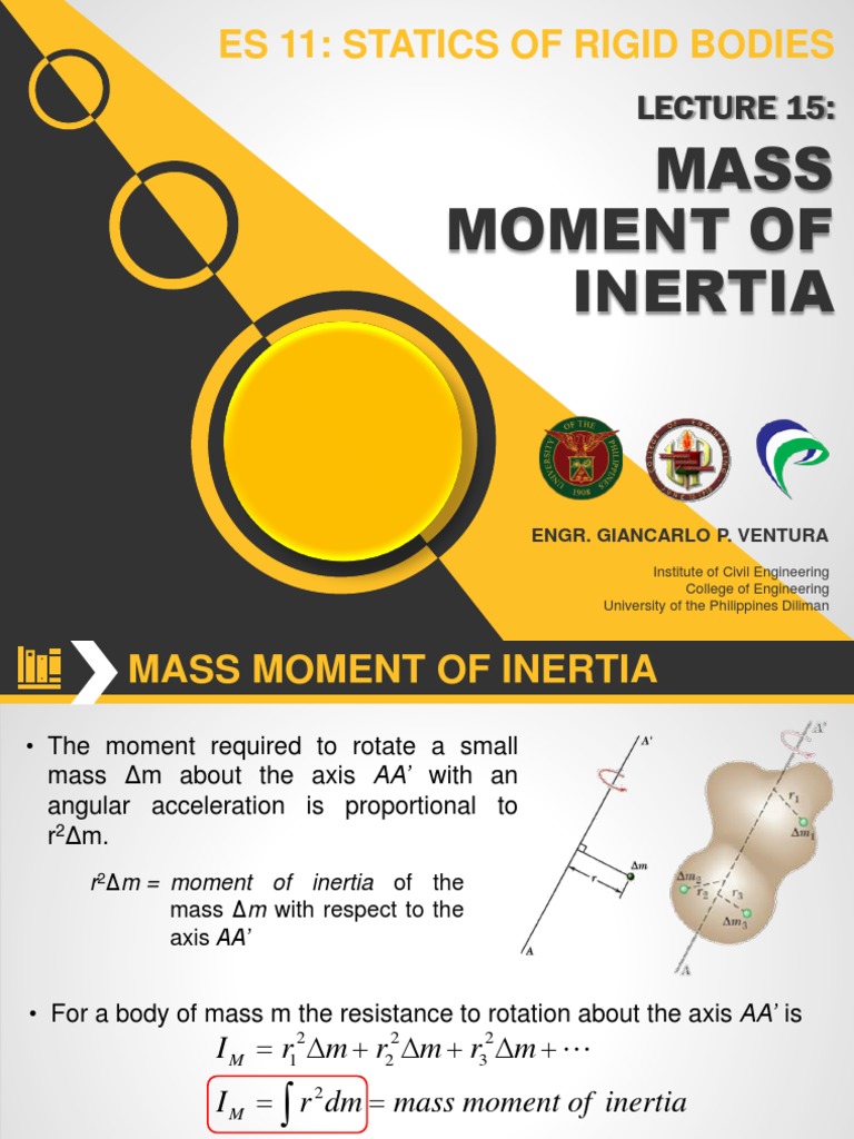 Mass Moment of Inertia Lecture | PDF | Rotation Around A Fixed Axis ...