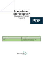 Analysis and Interpretation: Question Paper Paper 1