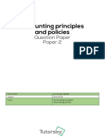 Accounting Principles and Policies: Question Paper Paper 2