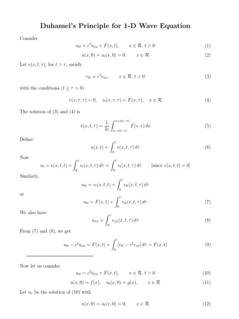 Duhamel Principle Analysis Mathematical Physics