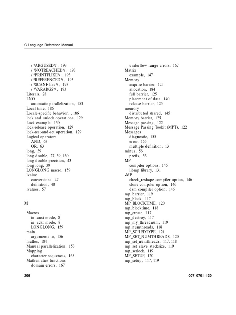 C Language Reference Manual | PDF