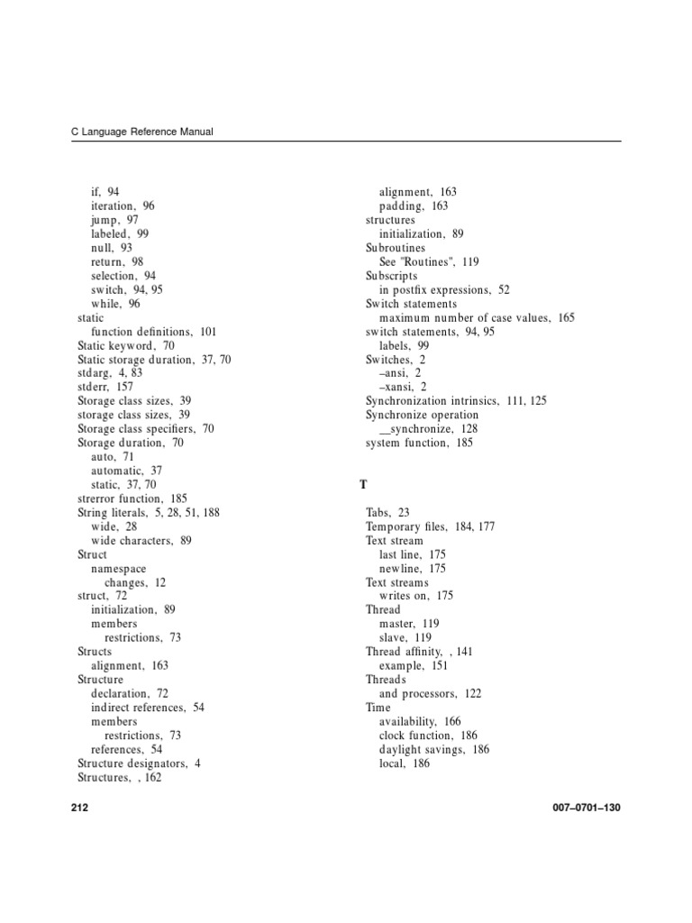 C Language Reference Manual | PDF