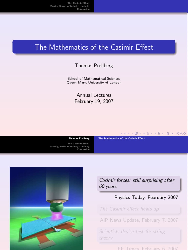 Casimir PDF | PDF | Electromagnetic Field | Discrete Mathematics