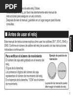Manual de Instrucciones Citizen en Español | PDF | Reloj
