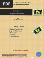 "Loops and Structures": Electronics and Communication Department CCE402: Modeling and Simulation