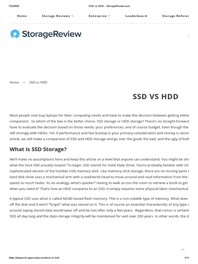 SSD Vs HDD | PDF | Solid State Drive | Hard Disk Drive