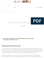 The Capital Asset Pricing Model - : Project-Specific Discount Rates