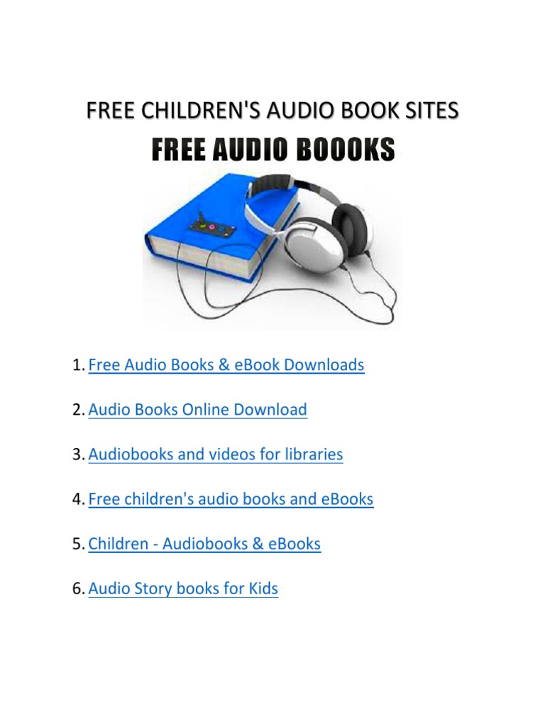 Best Free Children's Audio Book Sites PDF