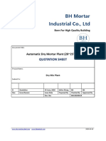 BH Mortar Industrial Co., LTD: Quotation Sheet
