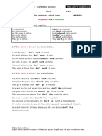 Simple Present Negative Sentences Worksheet Answers