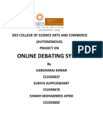 Online Debating System: Sies College of Science Arts and Commerce (Autonomous) Project On