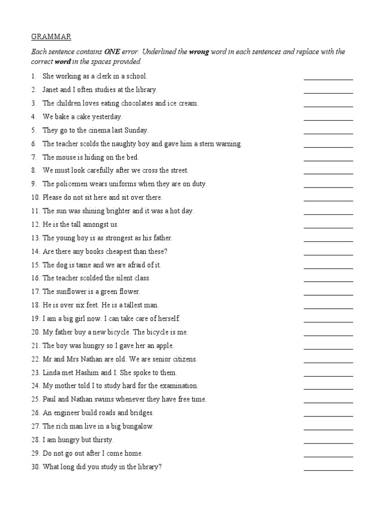 Each Sentence Contains ONE Error. Underlined The Wrong Word in