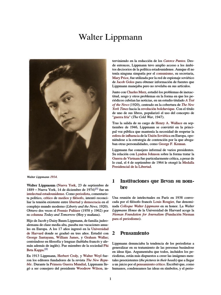 Walter Lippmann | PDF | Esfera pública | Science